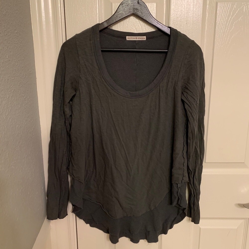 Eileen Fisher Women's Charcoal Long Sleeve Blouse